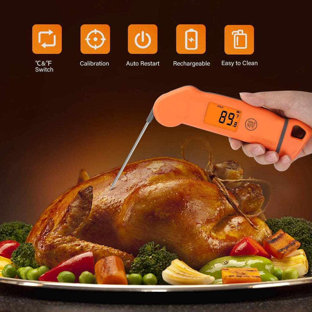 Inkbird Meat Thermometer IHT-1S, Instant Read Meat Thermometer Waterproof Digital Cooking Thermometer