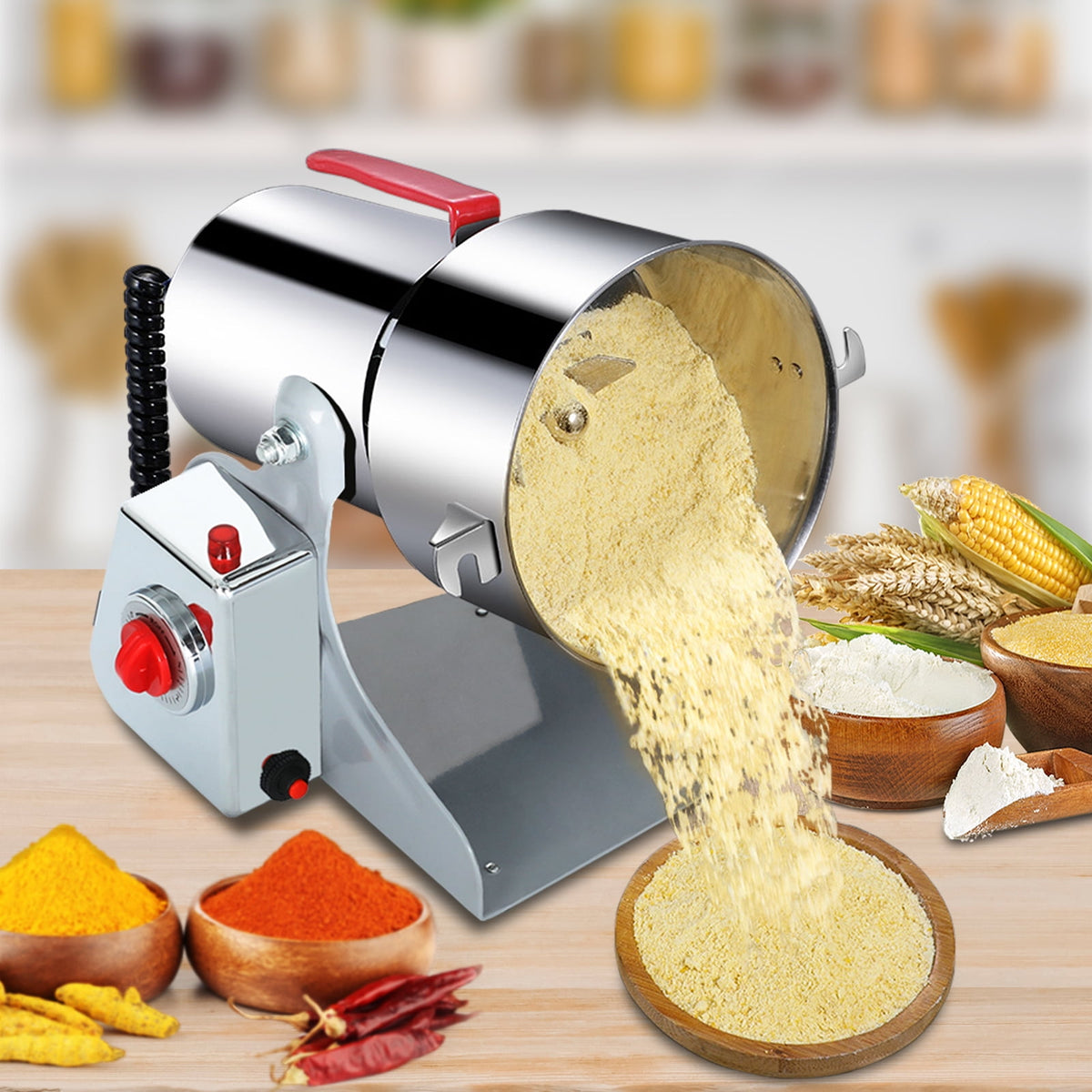 TOPCHANCES 2500g Commercial Spice Grinder Electric Herb Grain Mill Grinder 4200W High Speed Pulverizer
