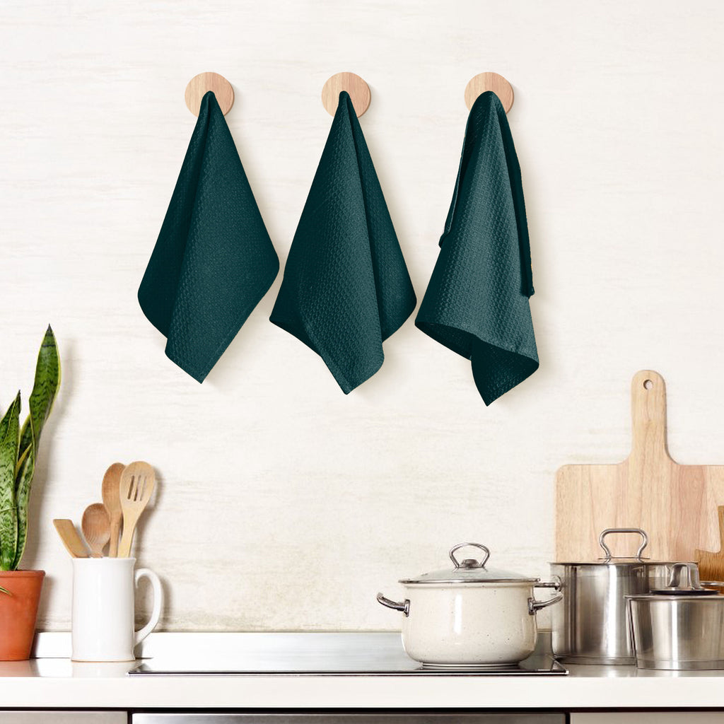 Twiny Threads Waffle Kitchen Towel 16"x26" Set of 4 - Brown