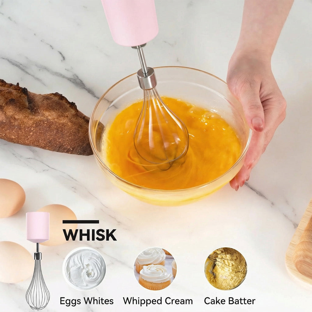 LINKChef Immersion Blender, 1000W 20-Speed 5-in-1 Hand Blender with Turbo Mode, Scratch-Resistant Stick Blender for Baby Food, Ice & Smoothie(Black)