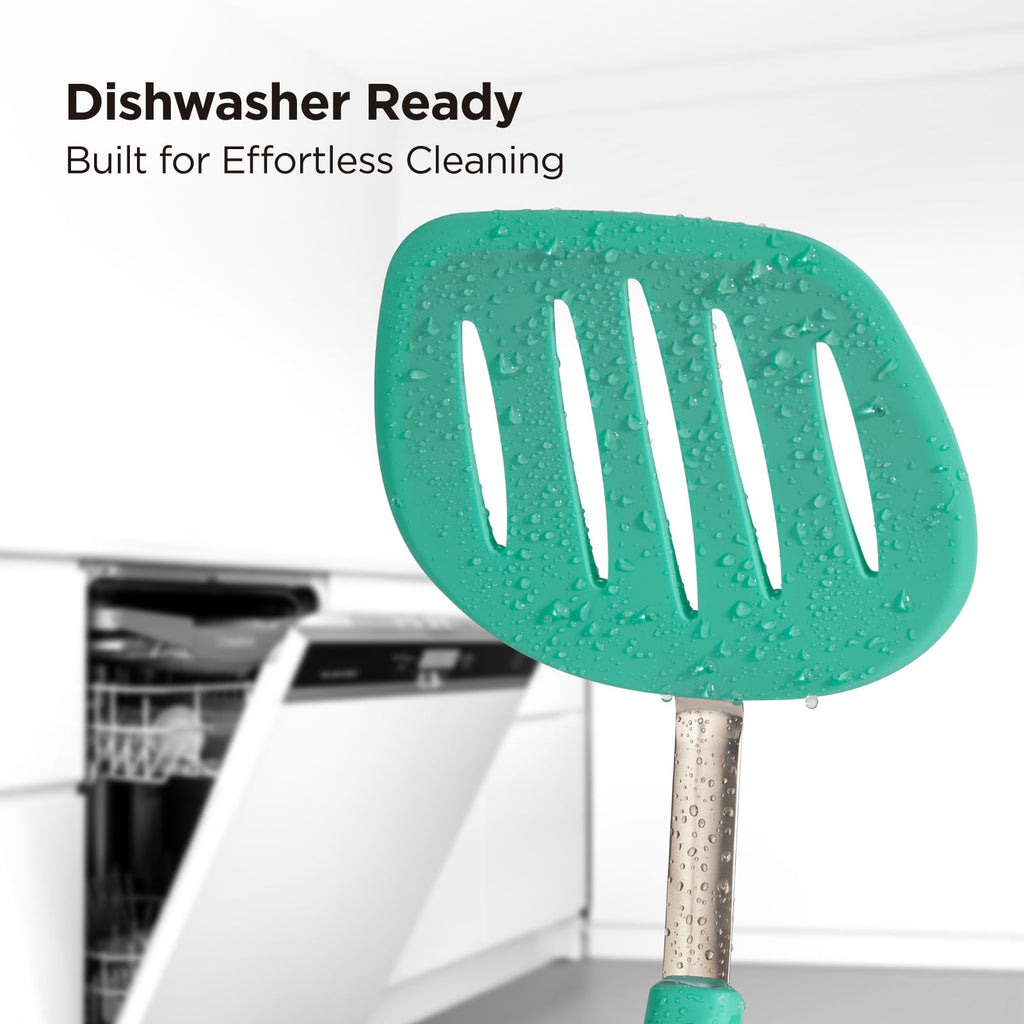 Kitchen Mama WaltzGrip Platinum Silicone Pancake Spatula Turner (Gray)