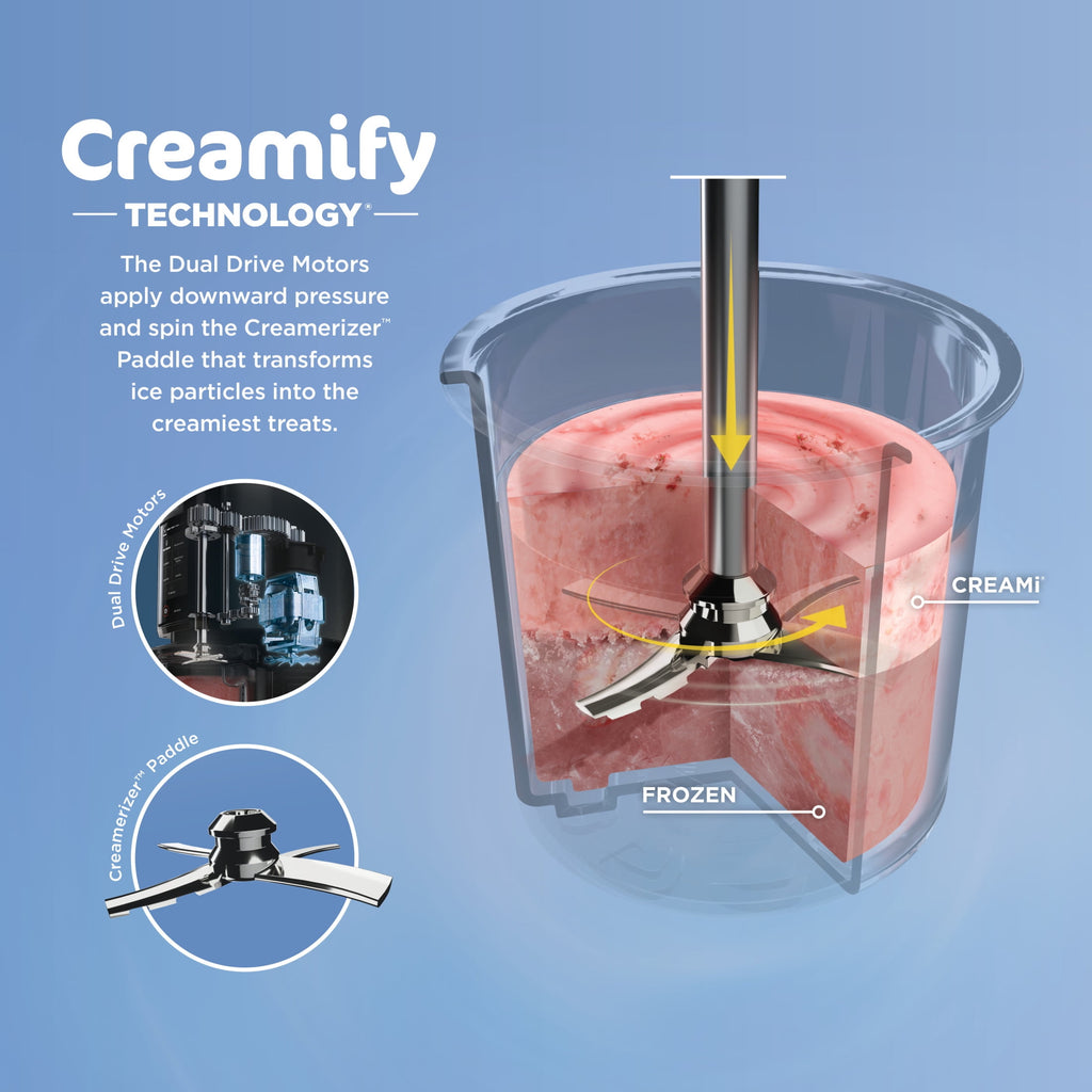 Ninja CREAMi Ice Cream Maker, for Mix-ins, Milkshakes, Sorbet, 5 One-Touch Programs, (2) 16 Oz Pint Containers & Lids, NC300WH White