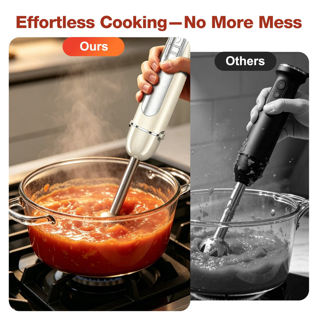 1100W Immersion Blender, 21-Speed Hand Blender with Turbo Mode, 5-in-1 Stick Blender for Smoothies, Baby Food, Soups, Purees, Black
