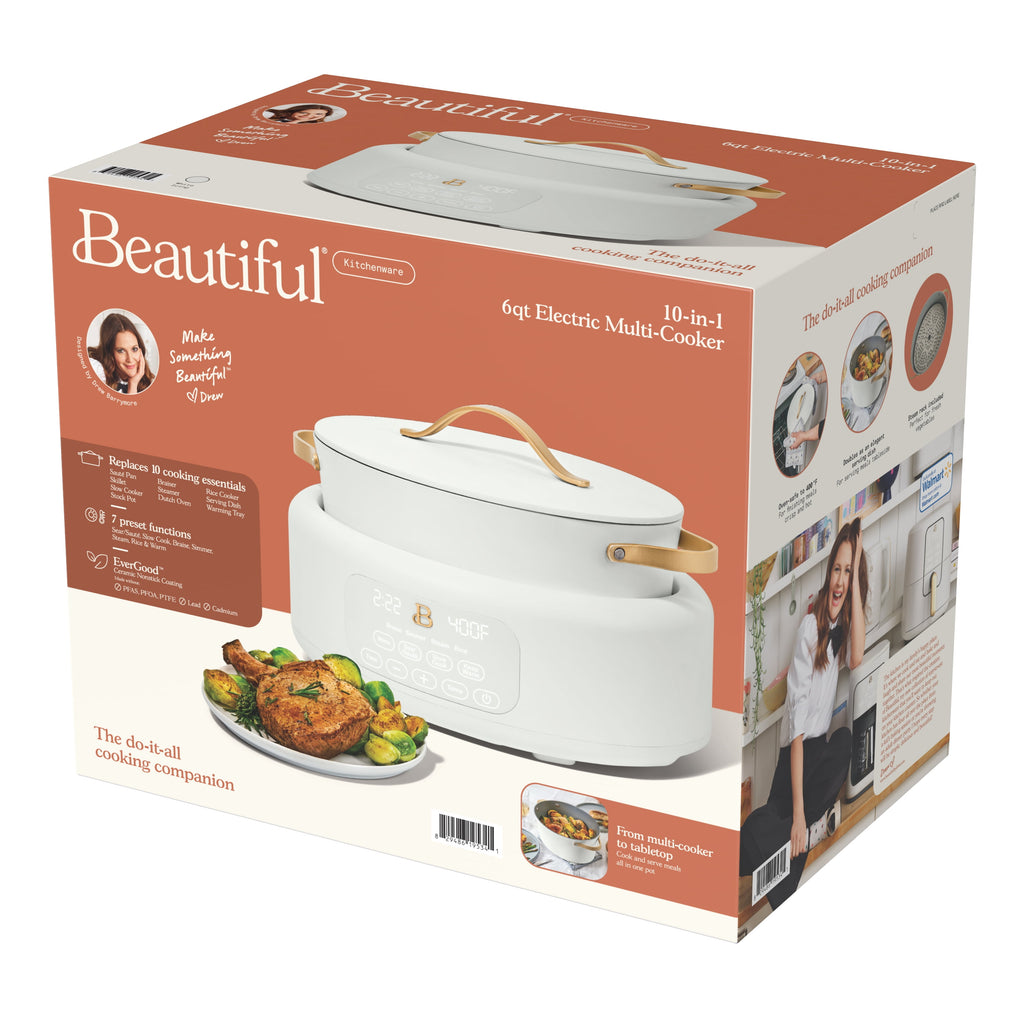 Beautiful 10 in 1, 6 Qt Electric Multi-Cooker, Thyme Green by Drew Barrymore