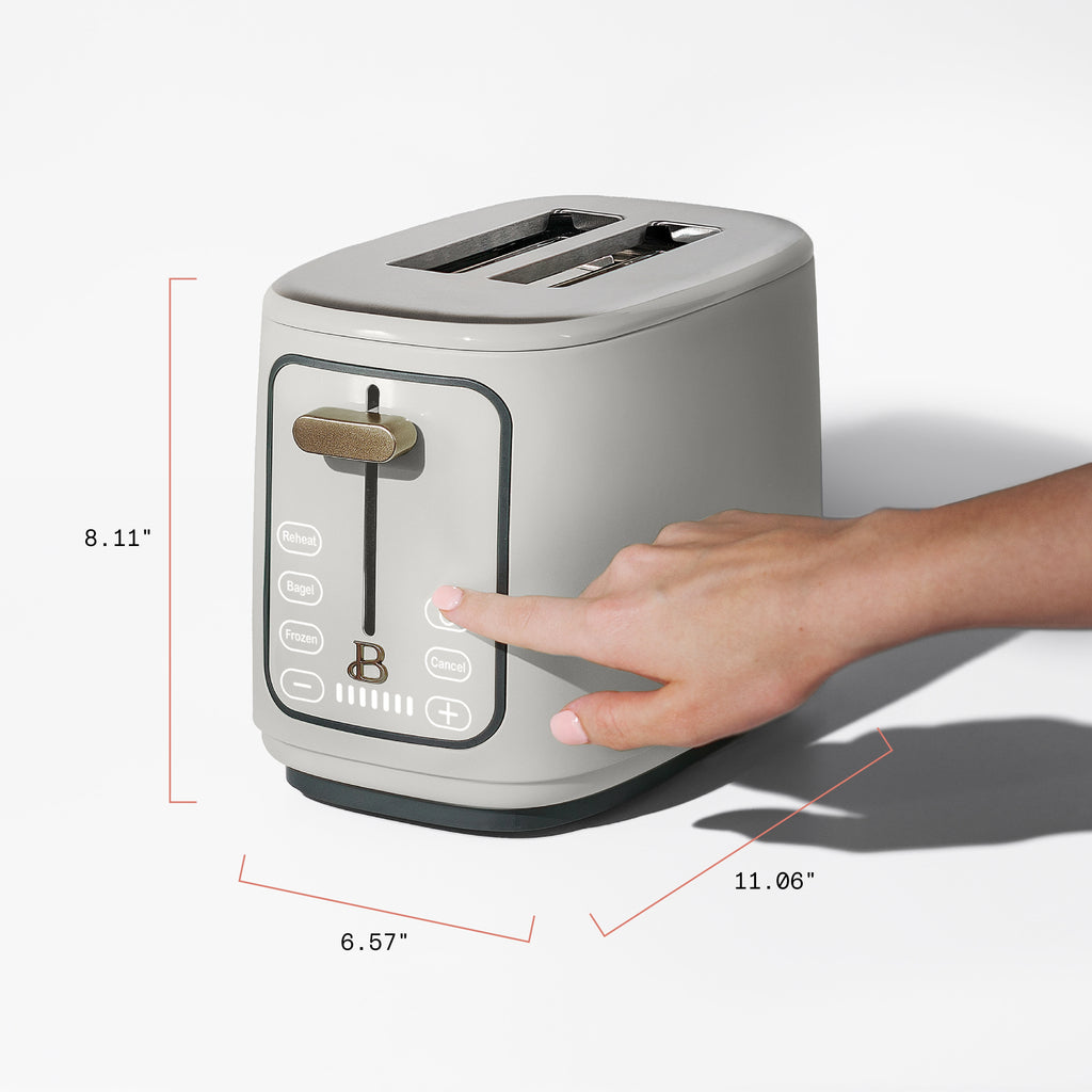 Beautiful 2 Slice Toaster with Touch-Activated Display, Thyme Green by Drew Barrymore