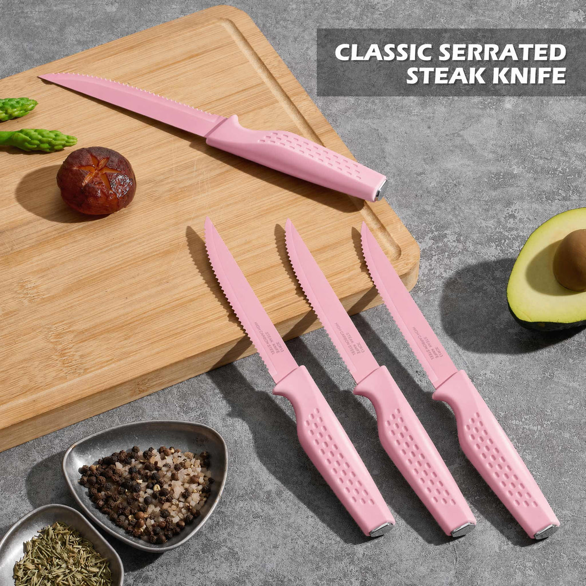 Vesteel Knife Block Set for Kitchen, 15-Piece High Carbon Stainless Steel Knives Set with Ergonomic Handle, Ultra-sharp & Rust Resistant, Walnut Brown