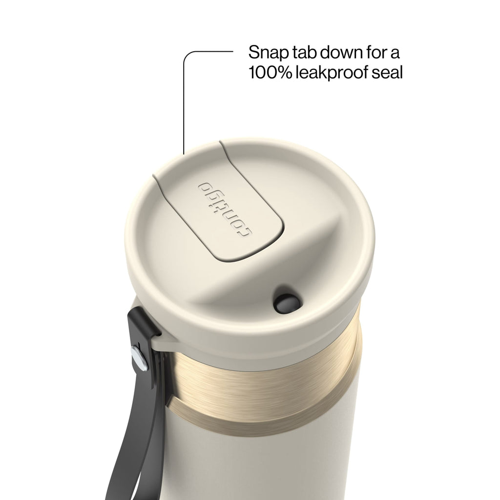 Contigo 16oz SnapSeal Insulated Stainless Steel Water Bottle, Licorice Black/Bronze