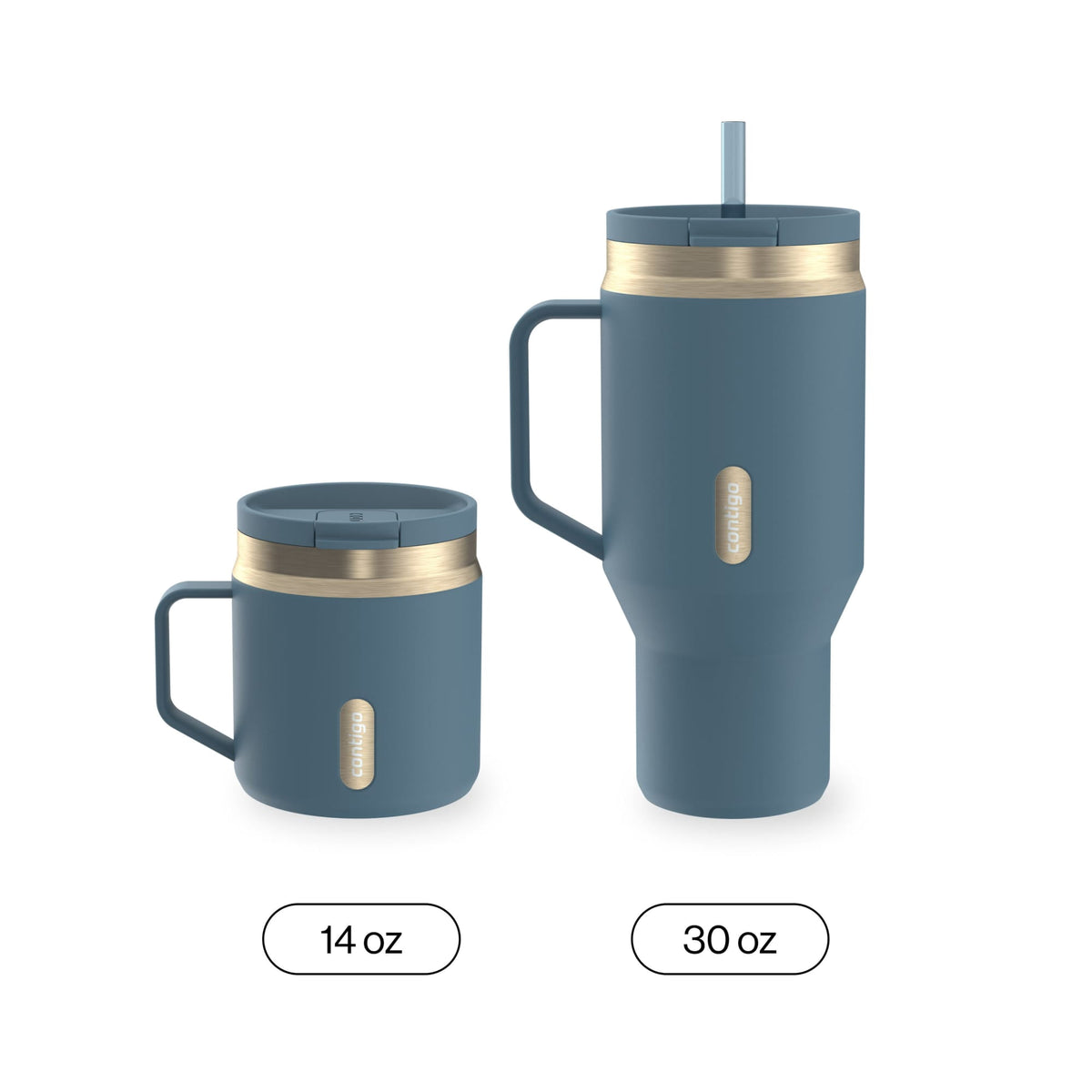 Contigo 14oz SnapSeal Insulated Stainless Steel Coffee Tumbler, Oatmilk Cream/Champagne