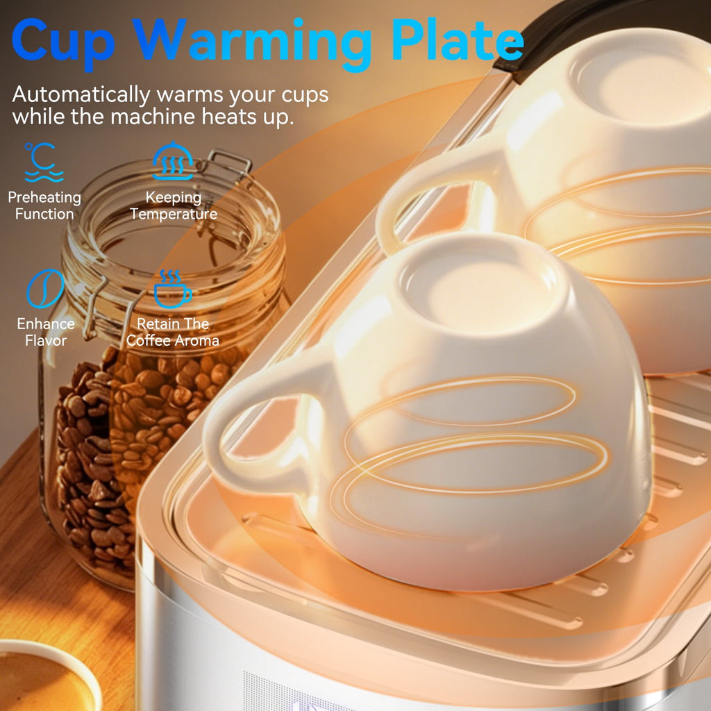 URintells Cuising 20 Bar Espresso Machine with Milk Frother, Built-in Timer, 1350 W Coffee Maker for Cappuccino, Latte & Americano