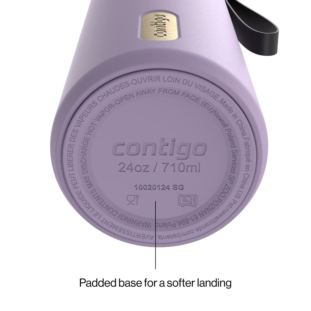 Contigo 24oz SnapSeal Insulated Stainless Steel Water Bottle with Straw, Licorice Black/Bronze