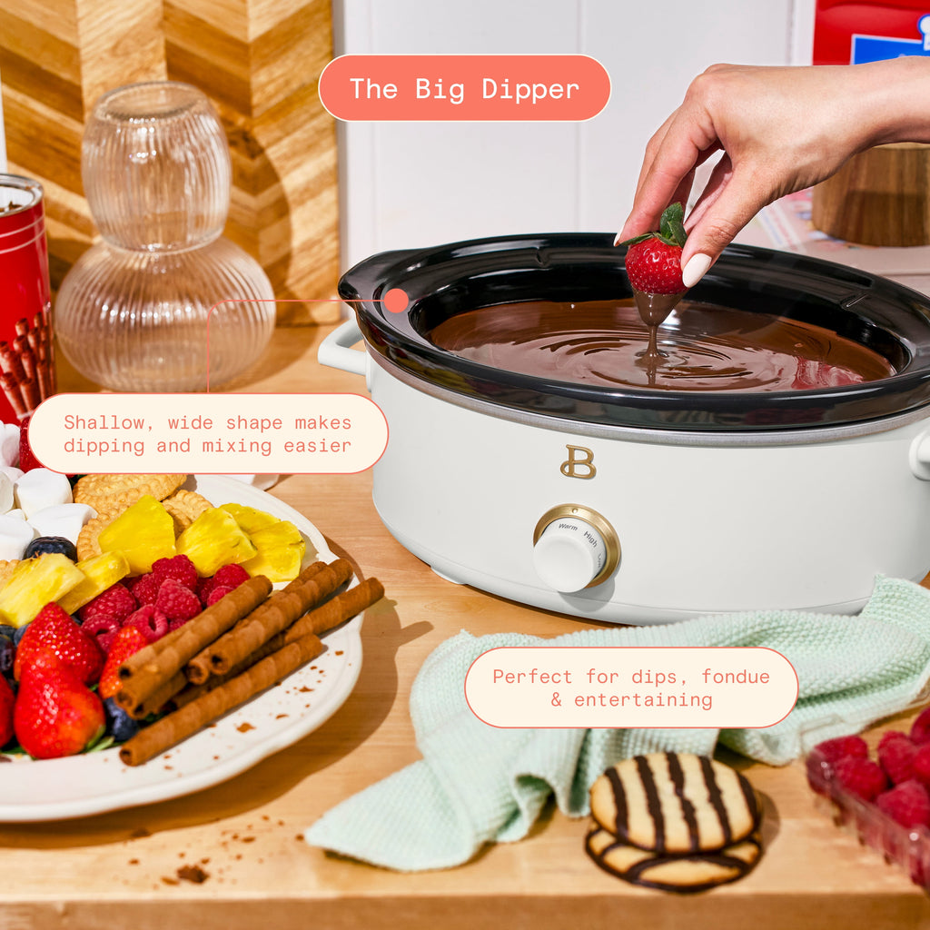 Beautiful 2.5 Qt Dip and Serve Manual Slow Cooker, Chocolate by Drew Barrymore