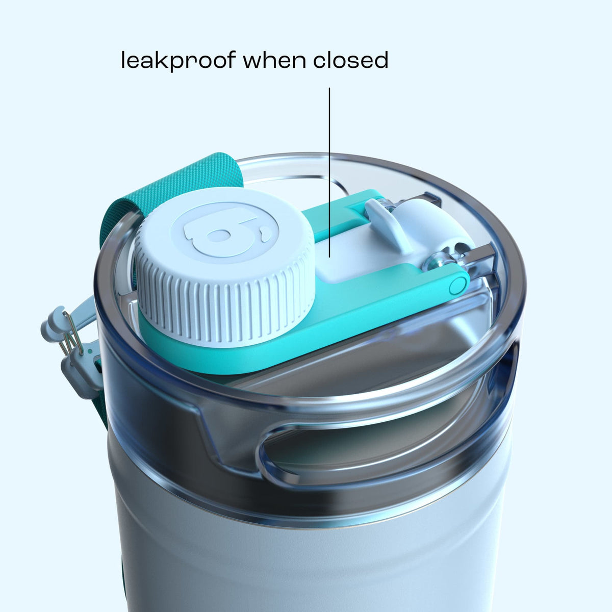Bubba 64oz DualSip Insulated Stainless Steel Water Jug with Built-In Straw and Drink Opening and Carrying Strap, Daydreamin' Light Blue/Teal