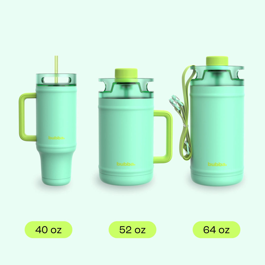 Bubba 64oz DualSip Insulated Stainless Steel Water Jug with Built-In Straw and Drink Opening and Carrying Strap, Daydreamin' Light Blue/Teal