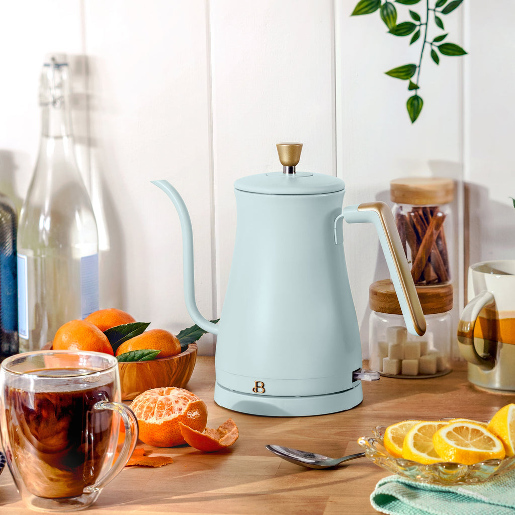 Beautiful 1-Liter Electric Gooseneck Kettle 1200 W, Chocolate by Drew Barrymore