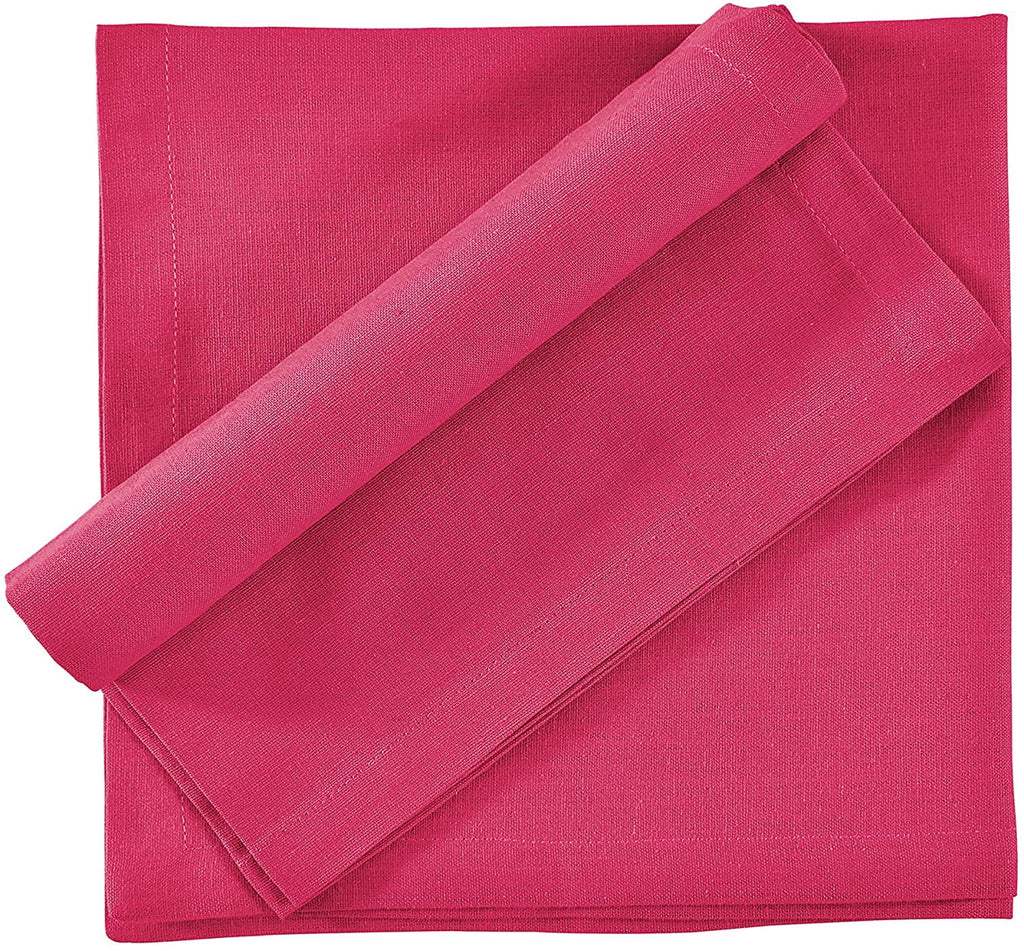 Fingercraft Cloth Napkin, Solid Color Cotton Linen Blend Table Napkins, Soft and Absorbent Fabric, Set of 12, Blush Pink