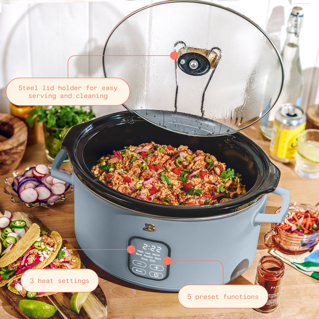Beautiful 6 Qt Programmable Slow Cooker, Thyme Green by Drew Barrymore