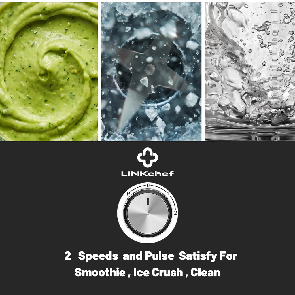 LINKChef Smoothie Blender 57oz Food Processor Combo with Powerful Chopper Grinder