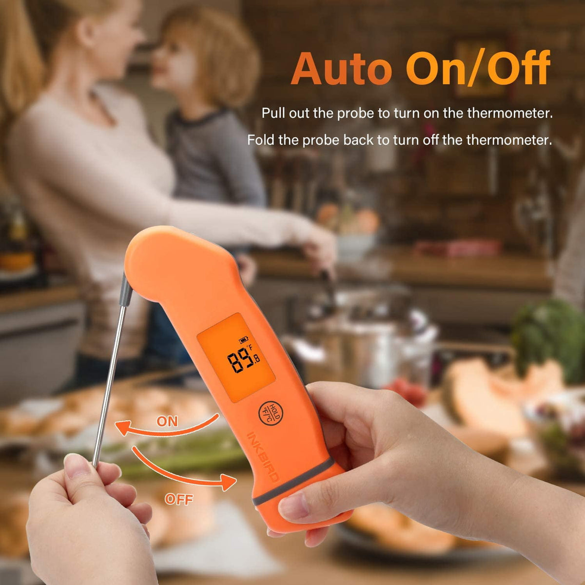 Inkbird Meat Thermometer IHT-1S, Instant Read Meat Thermometer Waterproof Digital Cooking Thermometer