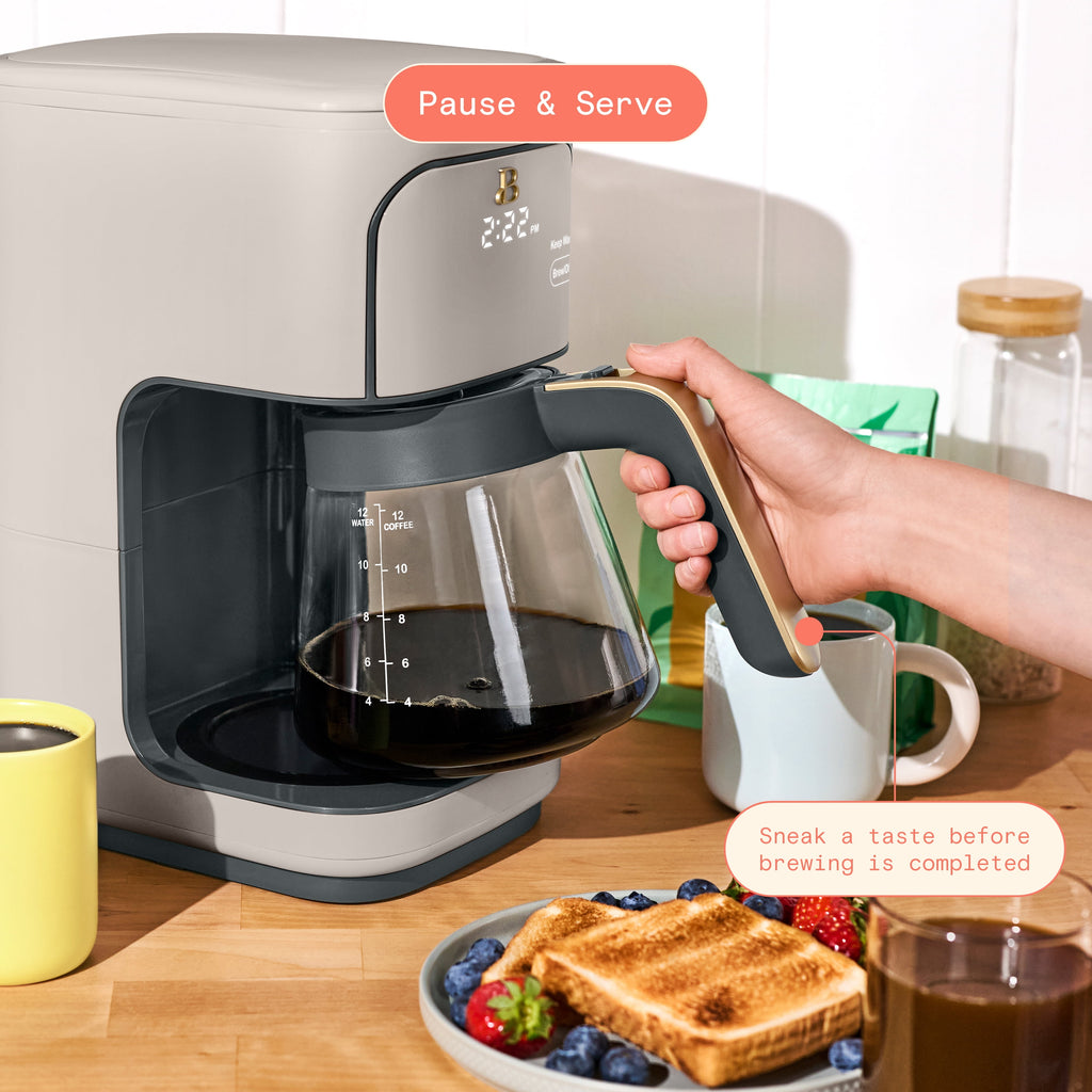 Beautiful 12 cup Programmable Coffee Maker, Thyme Green by Drew Barrymore