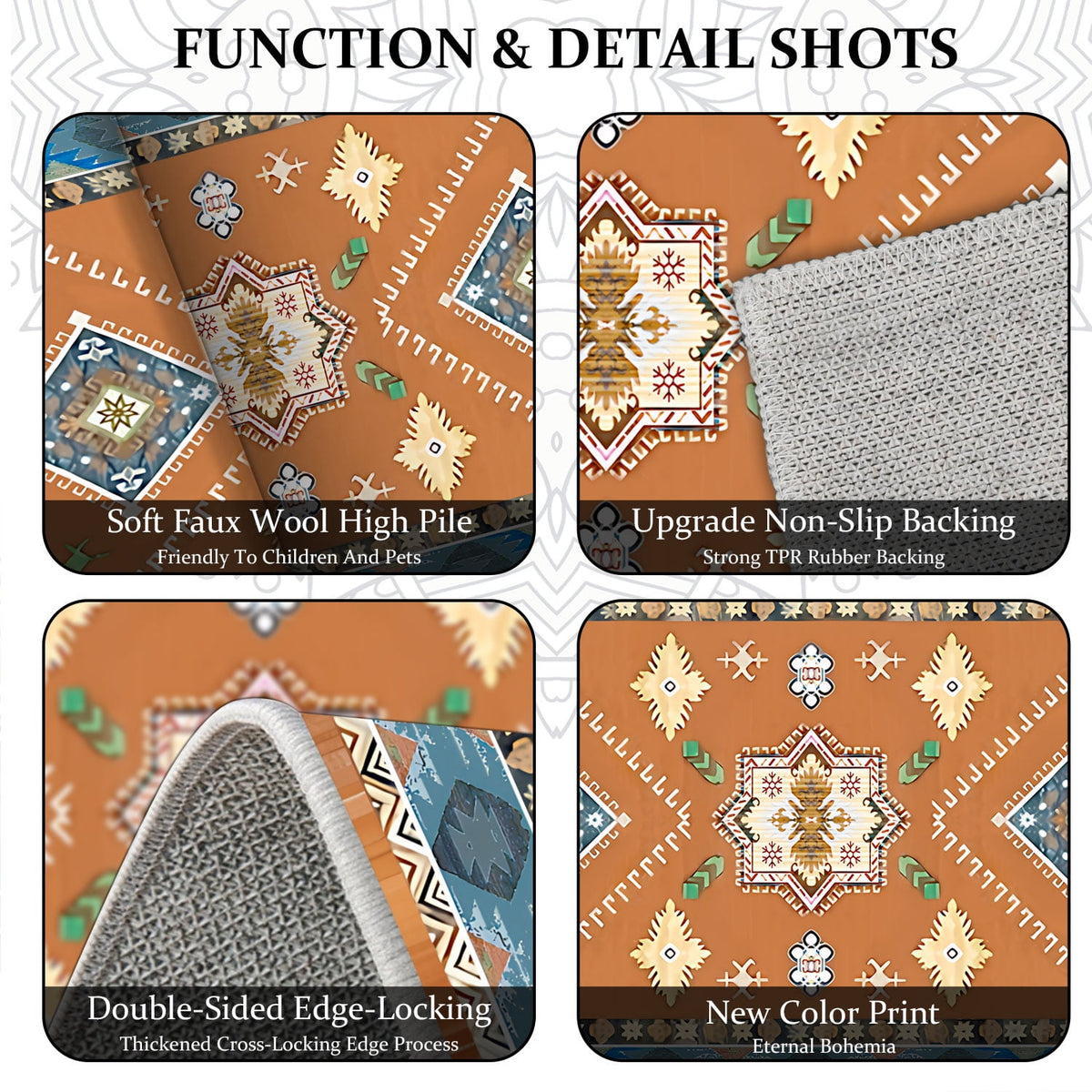 TECHVIDA Kitchen Rug Set 3 Piece,Non Slip Machine Washable Kitchen Mats, Farmhouse Hallway Doormat for Home Floor and Living Room,Gray