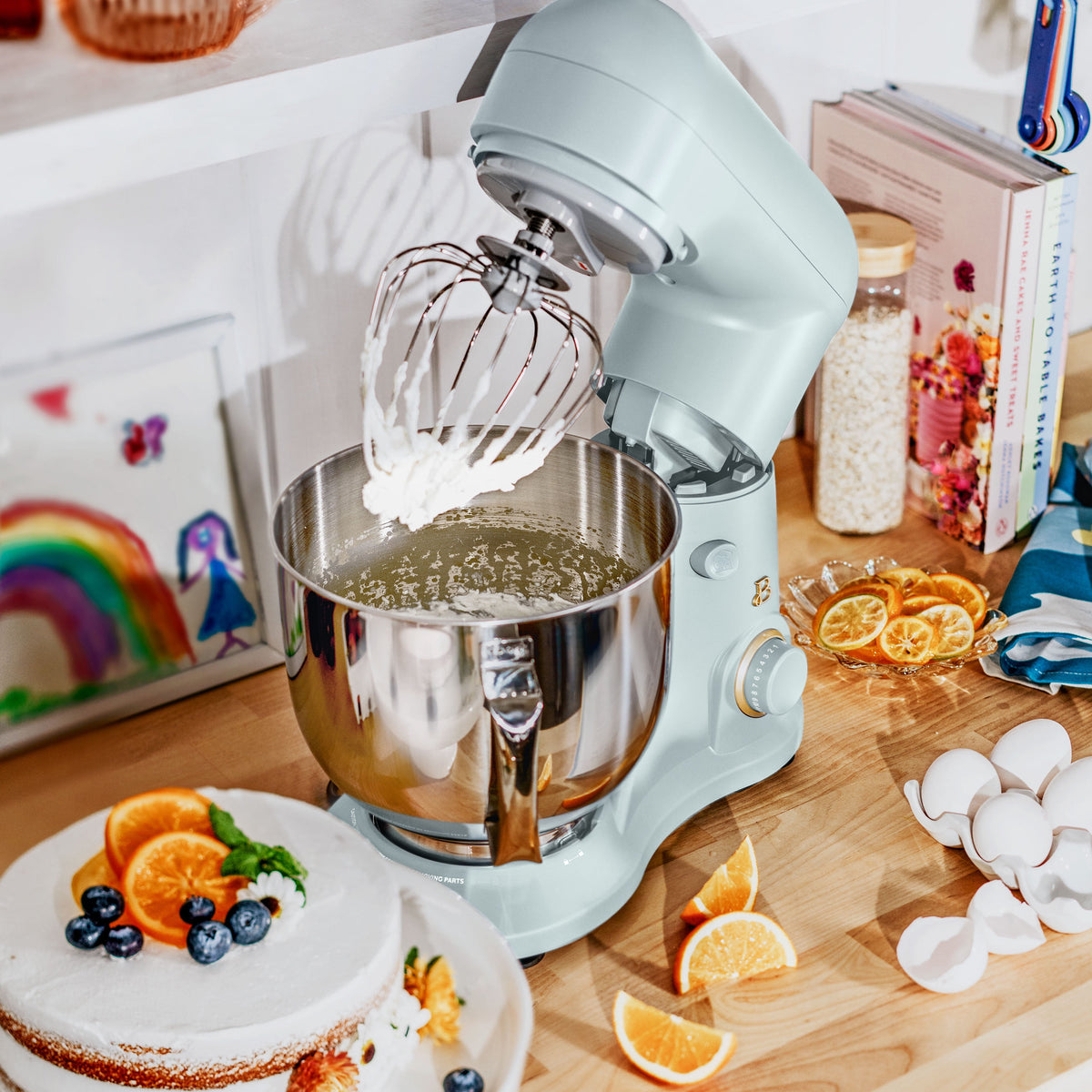 Beautiful 5.3 Qt Stand Mixer, Lightweight & Powerful with Tilt-Head, Chocolate by Drew Barrymore
