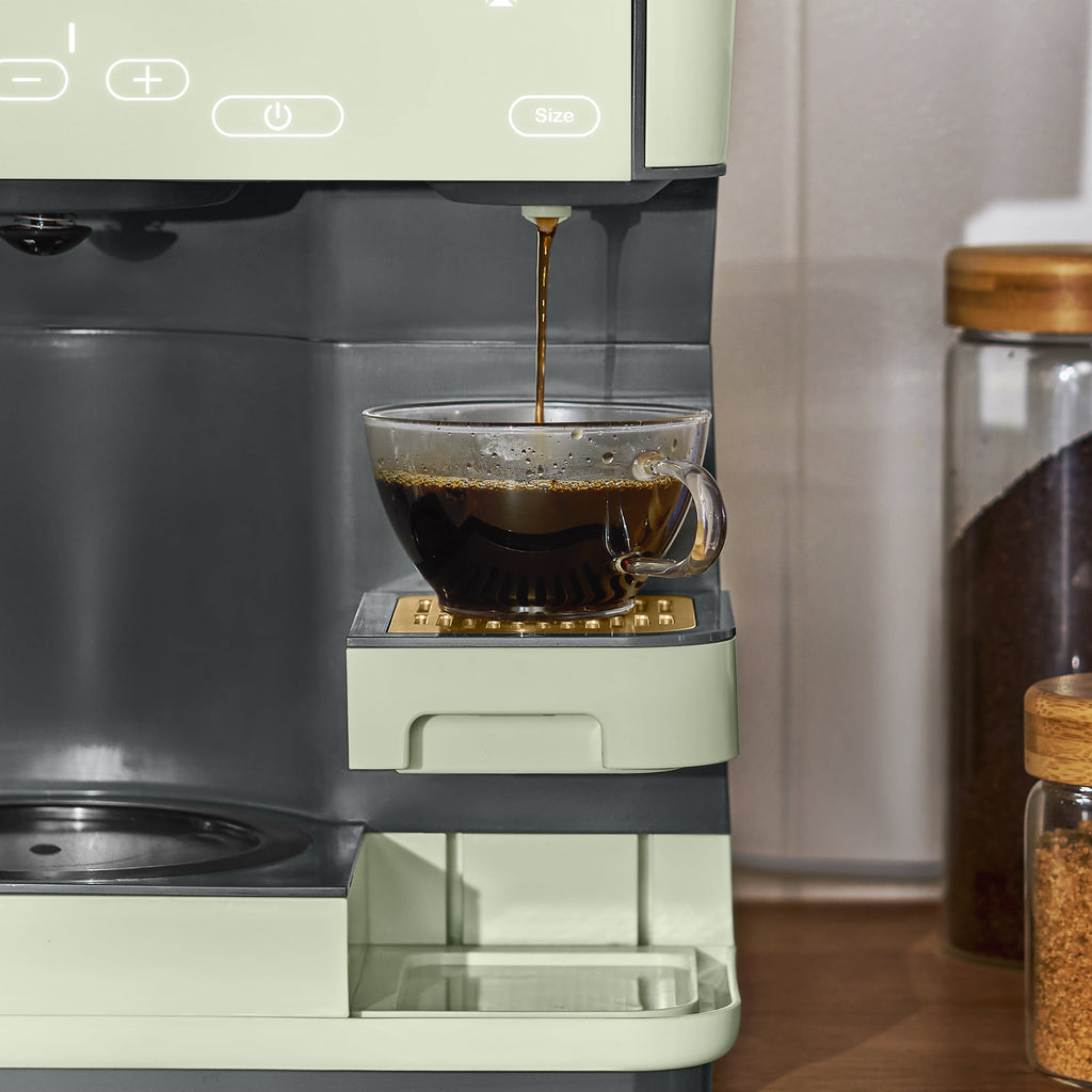 Beautiful by Drew Barrymore Multi-Brew 12-Cup Programmable Drip & Single-Serve Coffee Maker, White Icing