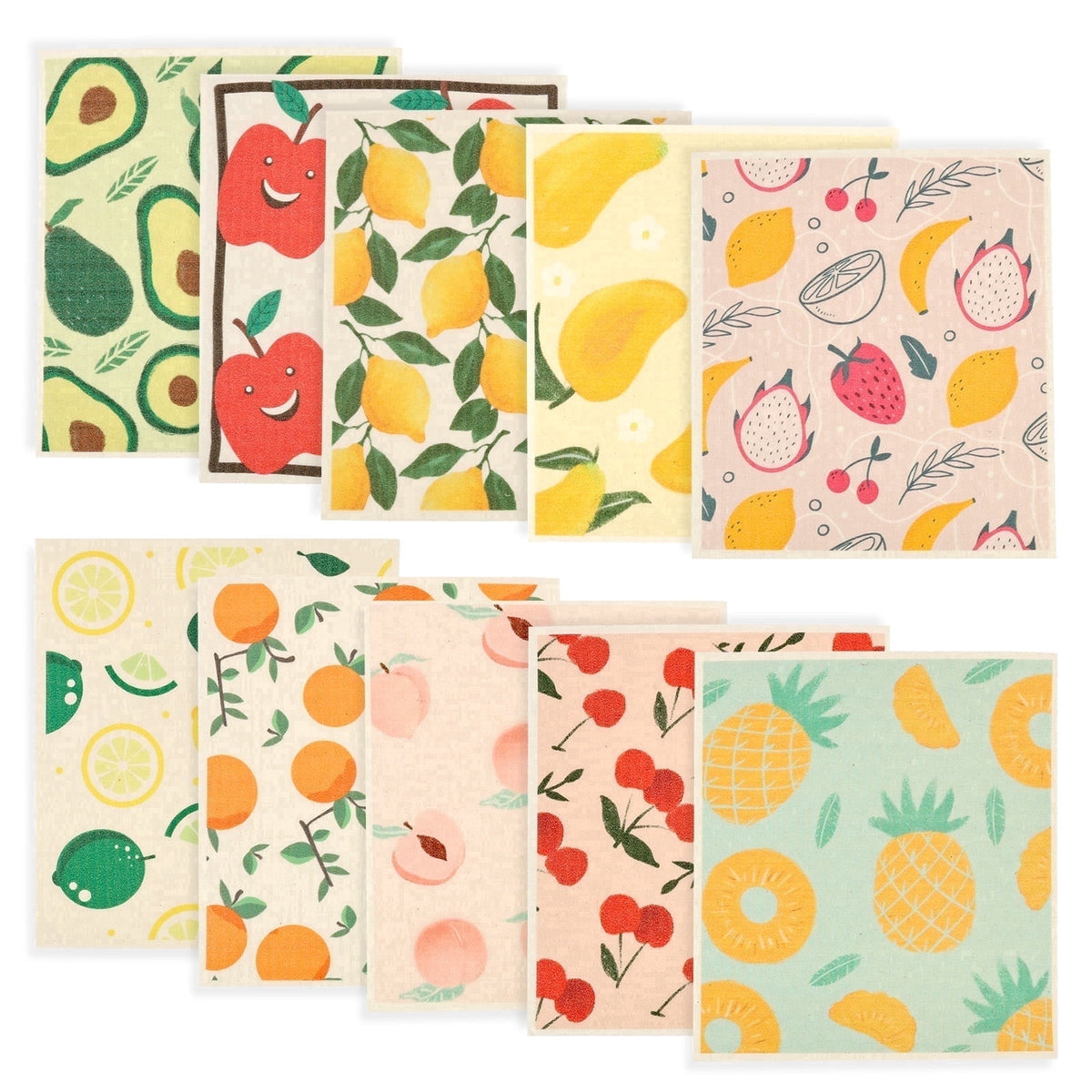 10 Pcs Swedish Dishcloths Reusable Kitchen Dish Towels Absorbent Dishcloths Washable Cellulose Sponge Cloths Quick Drying Cleaning Cloths Soft Kitchen Dish Cloth, 7.7 x 6.7in