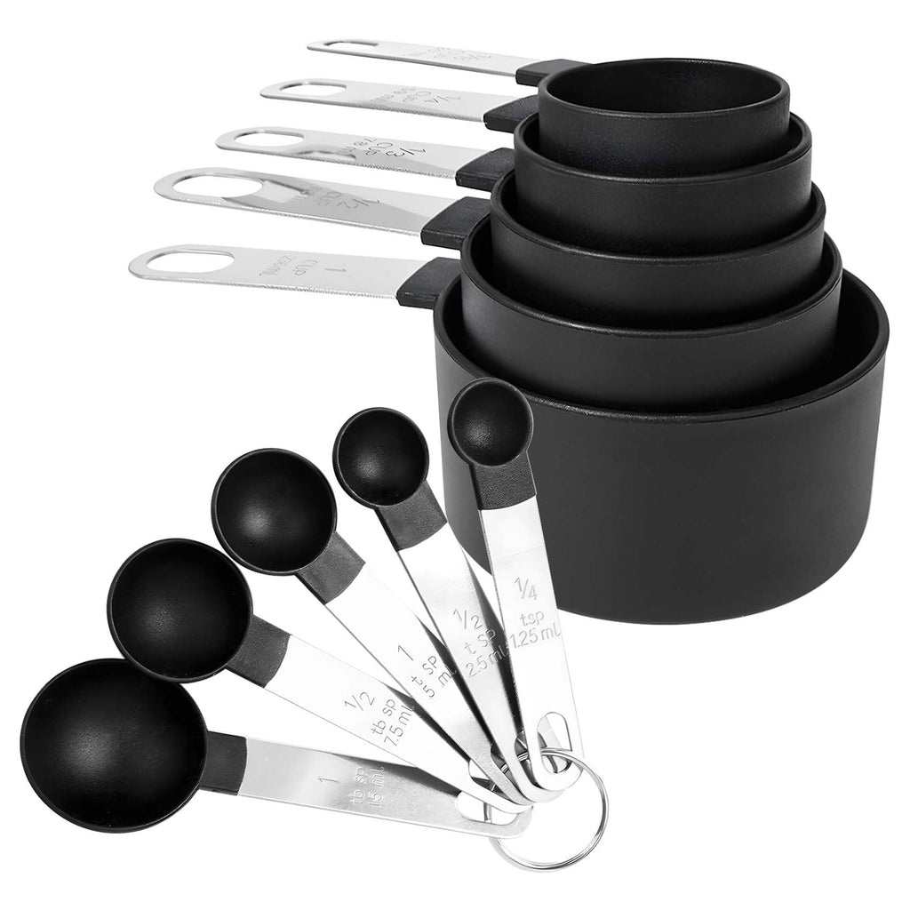 10 Piece Measuring Cups and Spoons Set, Measuring Tools with Stainless Steel Handles, Kitchen Gadgets for Baking & Cooking, Fits for Measuring Dry and Liquid