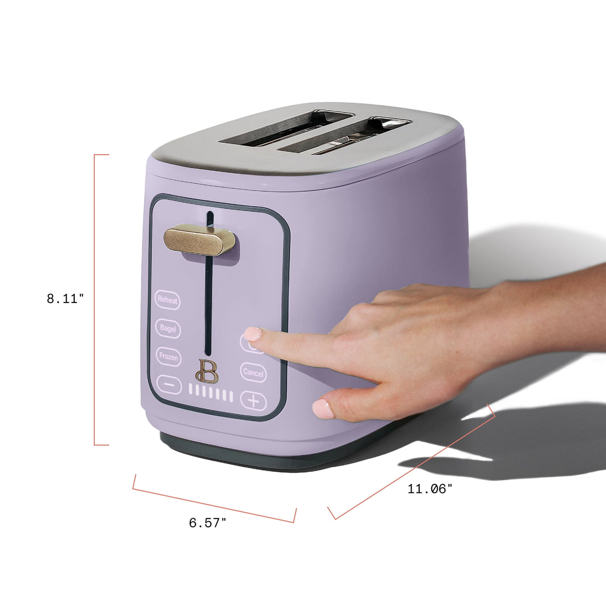 Beautiful 2 Slice Toaster with Touch-Activated Display, Thyme Green by Drew Barrymore