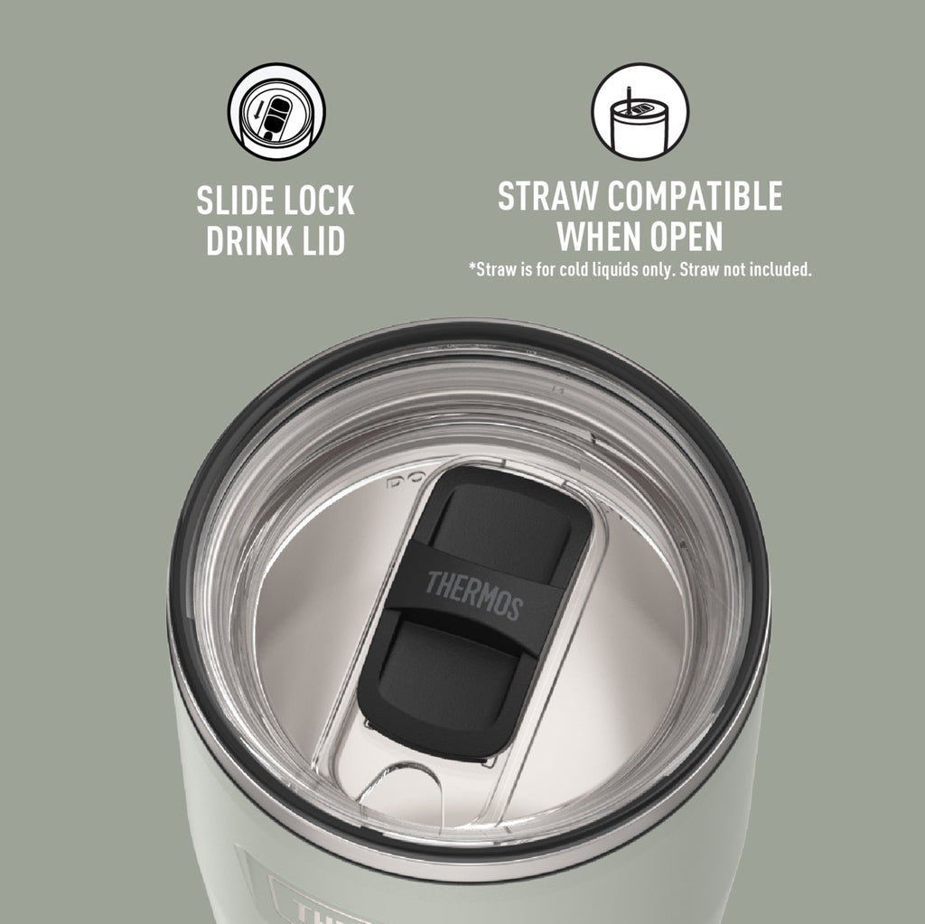 Thermos Stainless Steel Tumbler, w/ Slide Lock Lid, Graphite, 24 oz