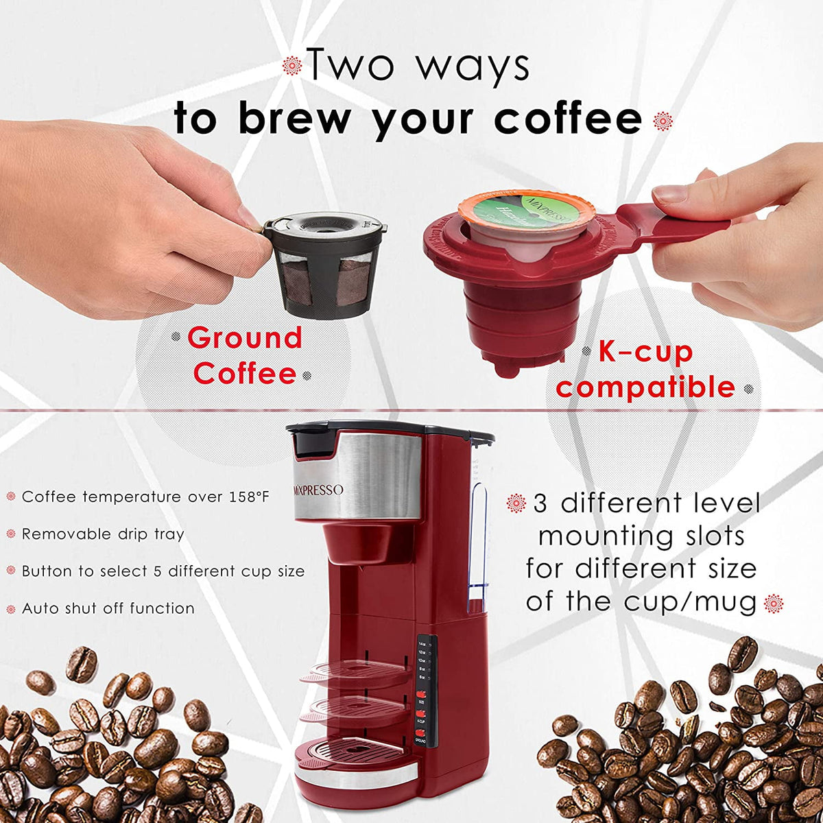 Mixpresso Single Serve Coffee Brewer, White
