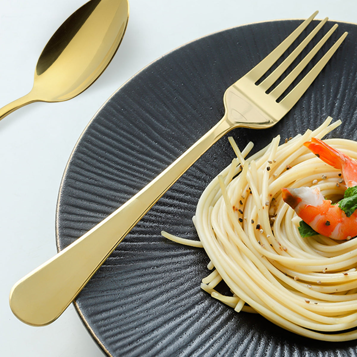 20 Piece Silverware Set, ENLOY Stainless Steel Solid Flatware Cutlery for 4, Modern & Elegant Design, High Quality Gift