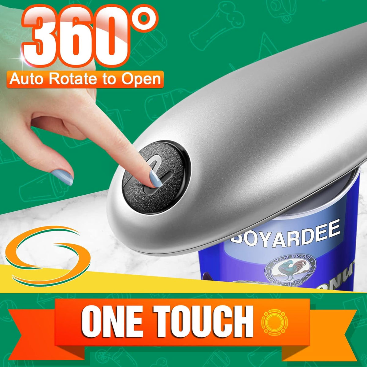 Mixfeer Electric Can Opener, One Touch Automatic Can Openers, Fit Different Can Sizes and Shape with No Sharp Edges, Best Kitchen Gadgets for Seniors, Arthritis, and Chef