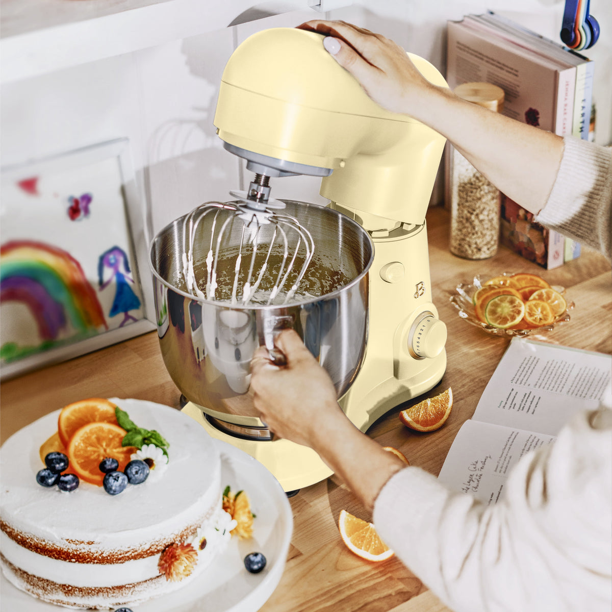 Beautiful 5.3 Qt Stand Mixer, Lightweight & Powerful with Tilt-Head, Chocolate by Drew Barrymore