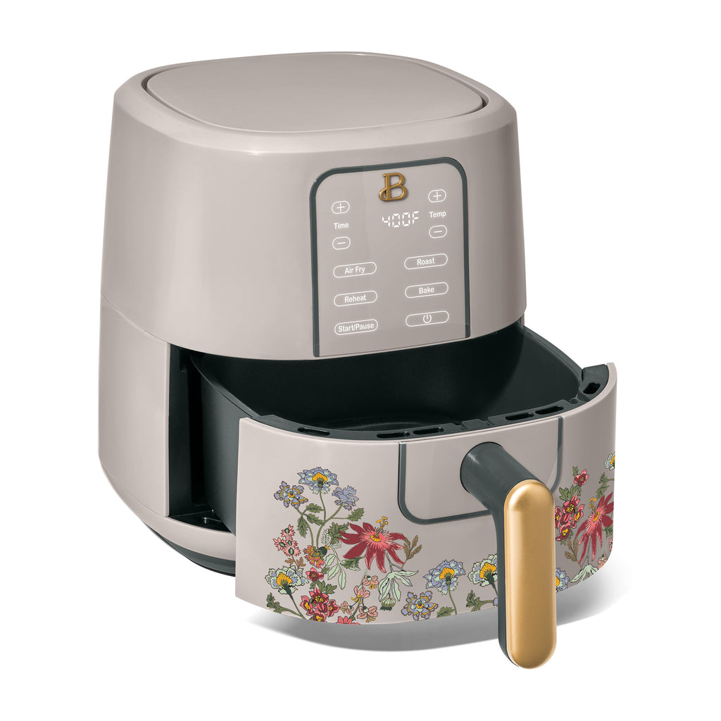 Beautiful 3 Qt Air Fryer with TurboCrisp Technology, EverGood Non-Toxic Ceramic Nonstick Coating, Chocolate by Drew Barrymore