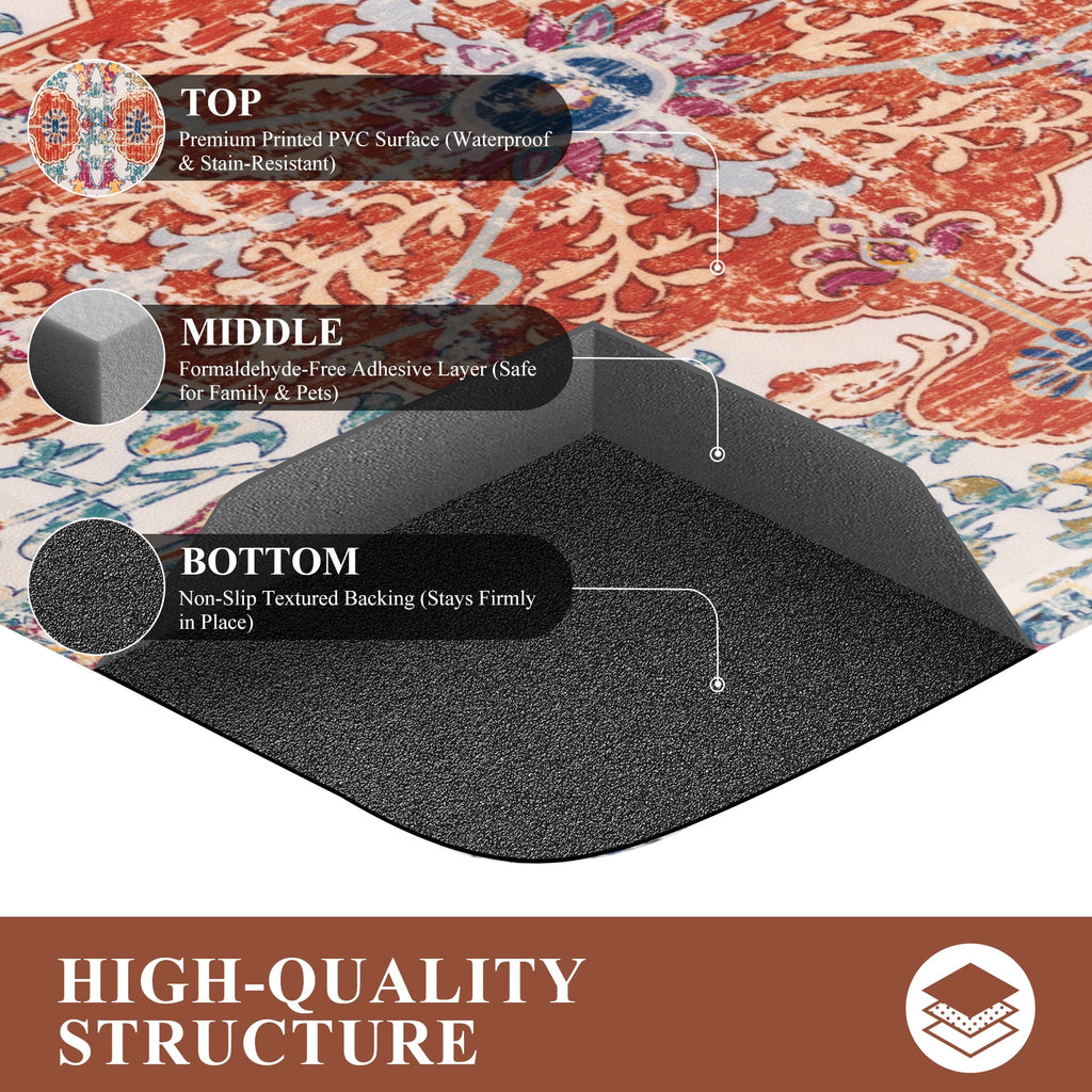 MeyJey 4/5 Inch Thick Anti Fatigue Kitchen Rug 20”x39”, Non Slip Waterproof Floor Mats for Kitchen Sink Laundry Office, Black/Gray