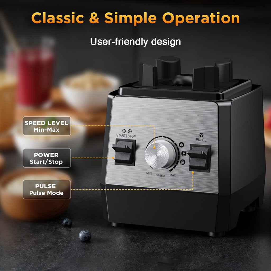 ONSON Smoothie Blender, 1400W High-Speed Countertop Blender, 60 Oz BPA-Free Jar for Shakes, Smoothies, Frozen Drinks & Ice Crushing