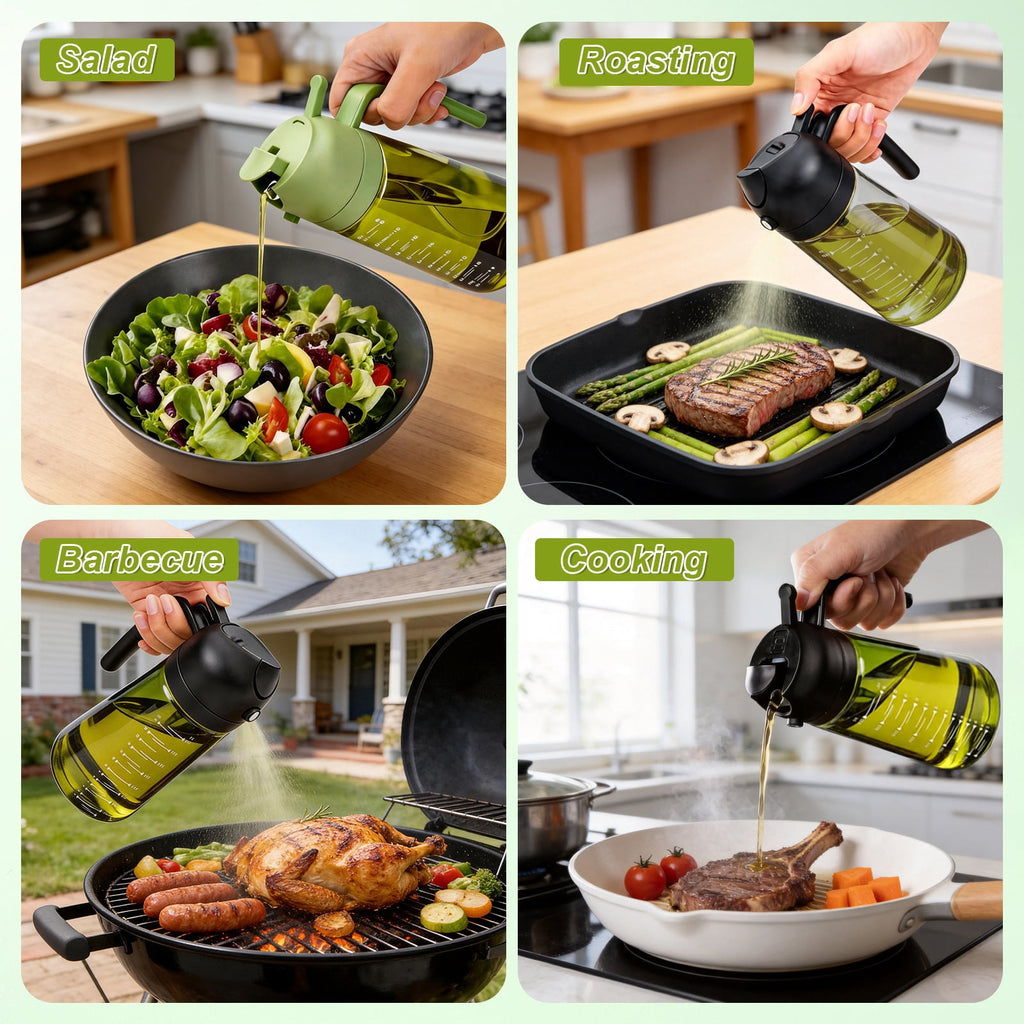 AGCAN Oil Sprayer for Cooking, 2 Pack Glass Olive Oil Sprayer Mister 220ml/7.4oz Glass Oil Dispenser for Air Fryer, BBQ, Baking, Salad