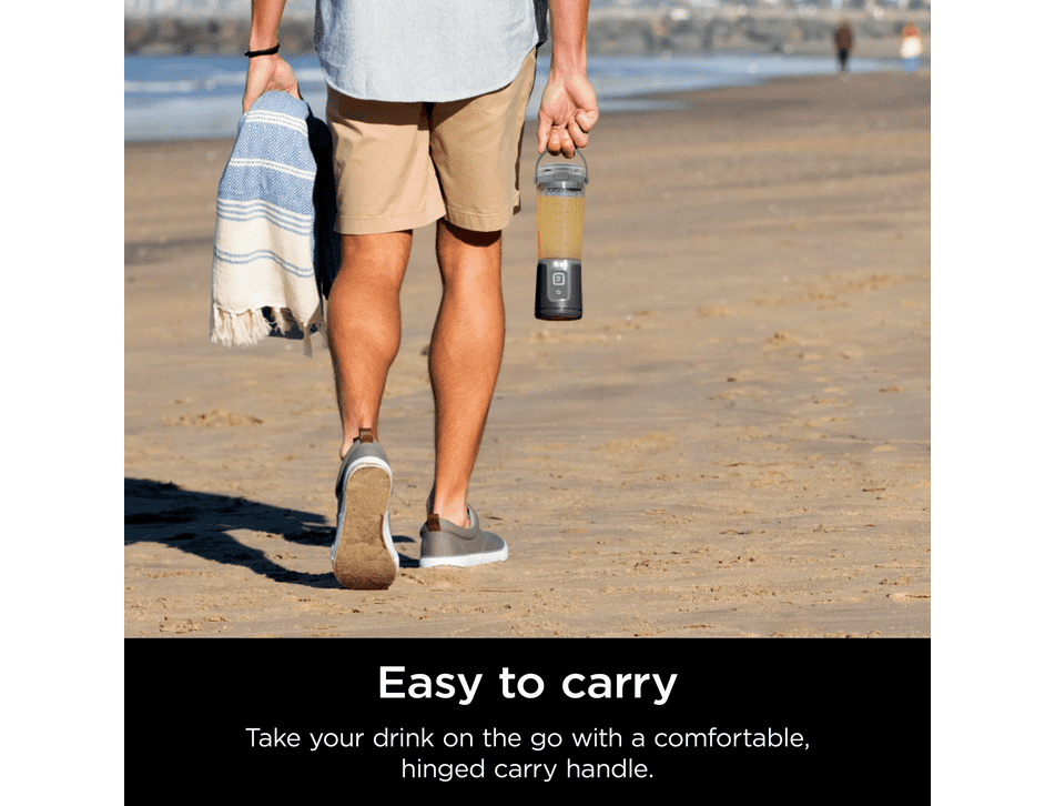 Restored Ninja Blast 16-Oz Portable Personal Blender, Leak Proof Lid & Easy Sip Spout, Smoothie Blender, BC100BK Black (Refurbished)