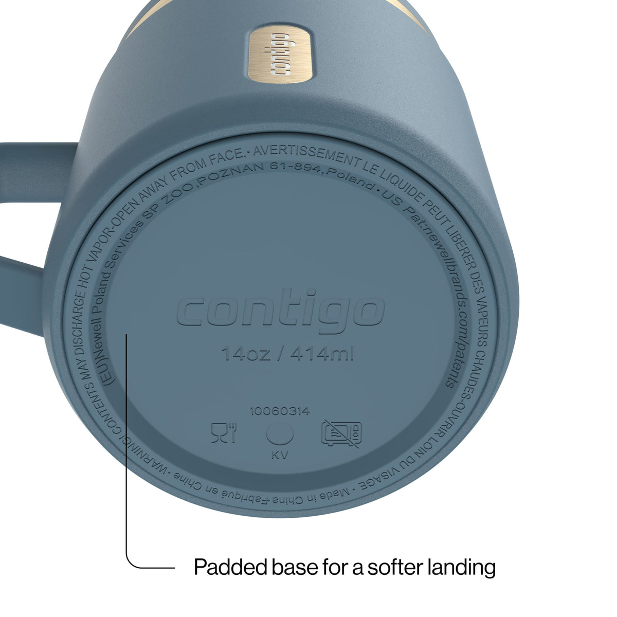 Contigo 14oz SnapSeal Insulated Stainless Steel Coffee Tumbler, Oatmilk Cream/Champagne