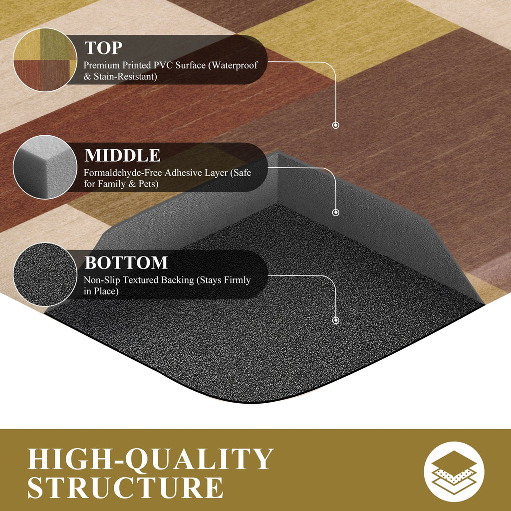 MeyJey 4/5 Inch Thick Anti Fatigue Kitchen Rug 20”x39”, Non Slip Waterproof Floor Mats for Kitchen Sink Laundry Office, Black/Gray