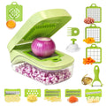 NANAOUS 17-in-1 Multifunctional Vegetable Chopper with Stainless Steel Blades- Manual Kitchen Slicer for Onion, Potato, Fruit