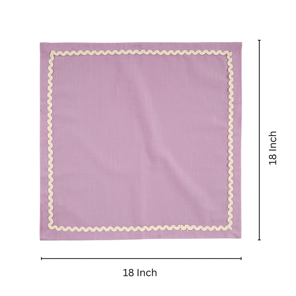 Fingercraft Cloth Napkin, Soft Quality Cotton Linen Blend Fabric, Dinner Napkins with Premium White Lace, 6 Pack, 20”x20” Aqua