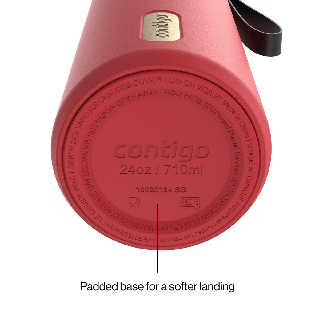 Contigo 24oz SnapSeal Insulated Stainless Steel Water Bottle with Straw, Licorice Black/Bronze