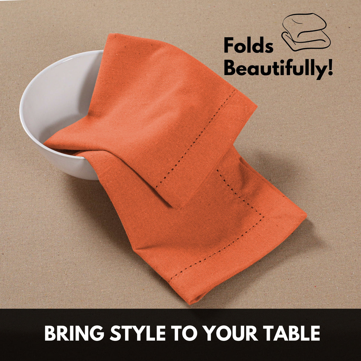 Softopia Cotton Hemstitch Table Fabric Cloth Napkins 18"x18", Set of 12, Lemon Yellow