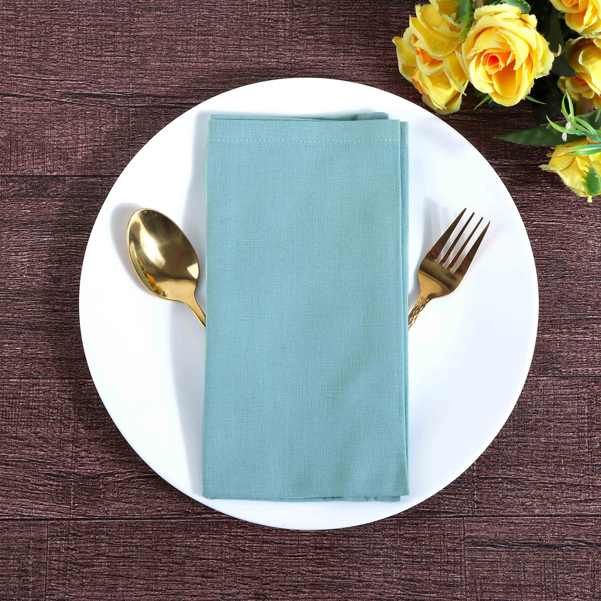 Fingercraft Cloth Napkin, Solid Color Cotton Linen Blend Table Napkins, Soft and Absorbent Fabric, Set of 12, Blush Pink