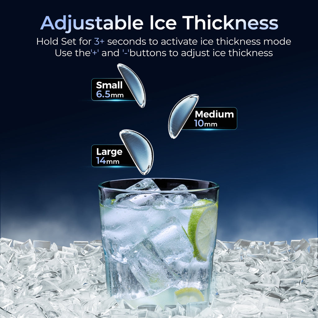 Simzlife Countertop Crescent Ice Maker, 35.9 Lbs/24H, 16 Ice Cubes in 12 Minutes, Deep Cleaning Timer Ice Machine