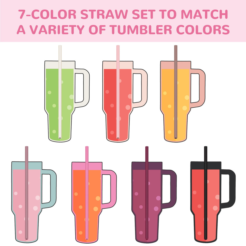 Tomorotec 12" Reusable Silicone Drinking Straws 15PCS with 2 Brushes, Compatible with Stanley Tumblers 40oz 30oz 20oz, Customizable for Various Drinkware, BPA-Free & Safe for Teeth (Morandi Colors)