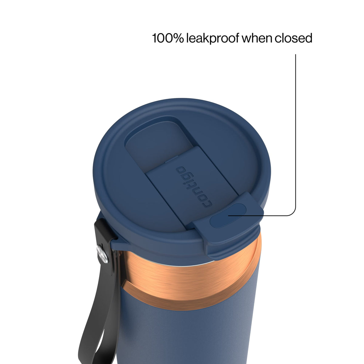 Contigo 24oz DualSip Insulated Stainless Steel Water Bottle with Built-In Straw and Drink Opening, Abyss Blue/Silver