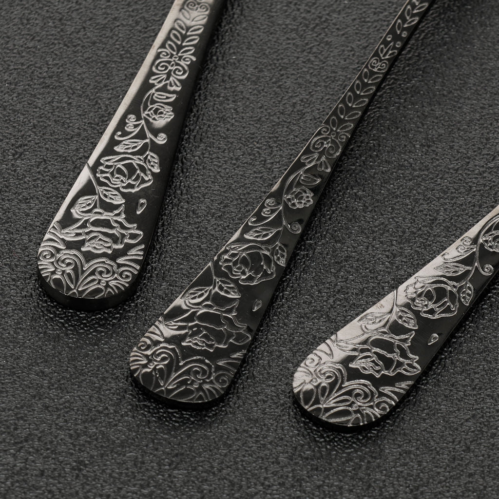 20 Pcs Floral Silverware Set Including Fork Spoon and Knife Stainless Steel Flatware Set Vintage Cutlery Set Mirror Polished Utensil Set for Kitchen Dishwasher Safe Service for 4